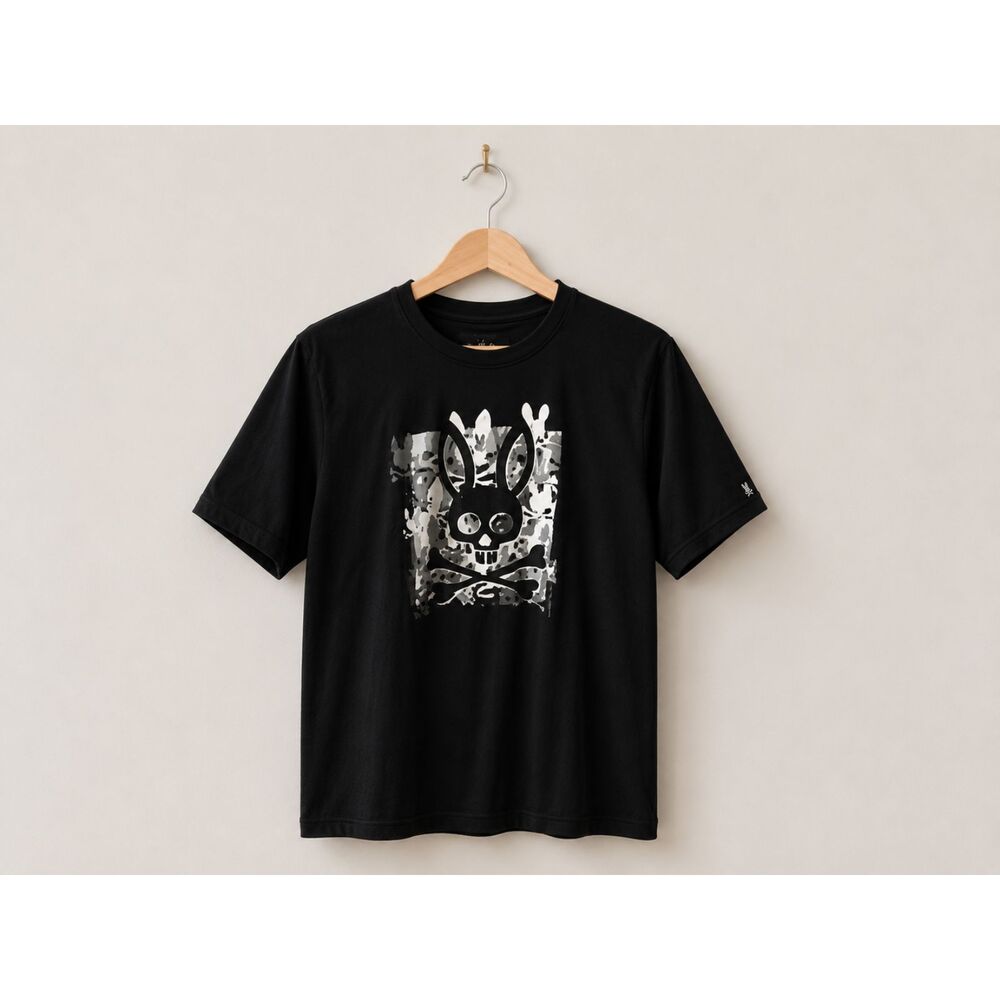 Psycho Bunny Graphic T-Shirt | Men's Size 6 (L) | Black | EUC